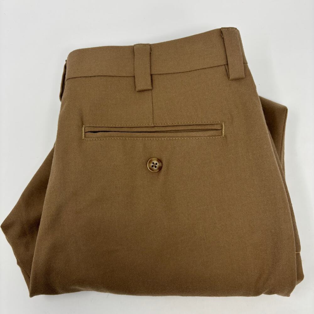L.L. Bean Mens 32x28 Brown 100% Wool Cuffed Dress Pants‎